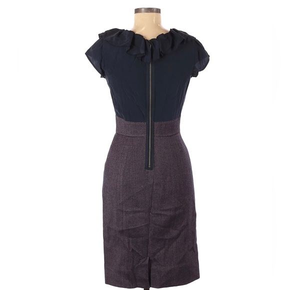 Rebecca Taylor Navy Ruffle Tweed Skirt Dress💙❤️💙 - Picture 2 of 11